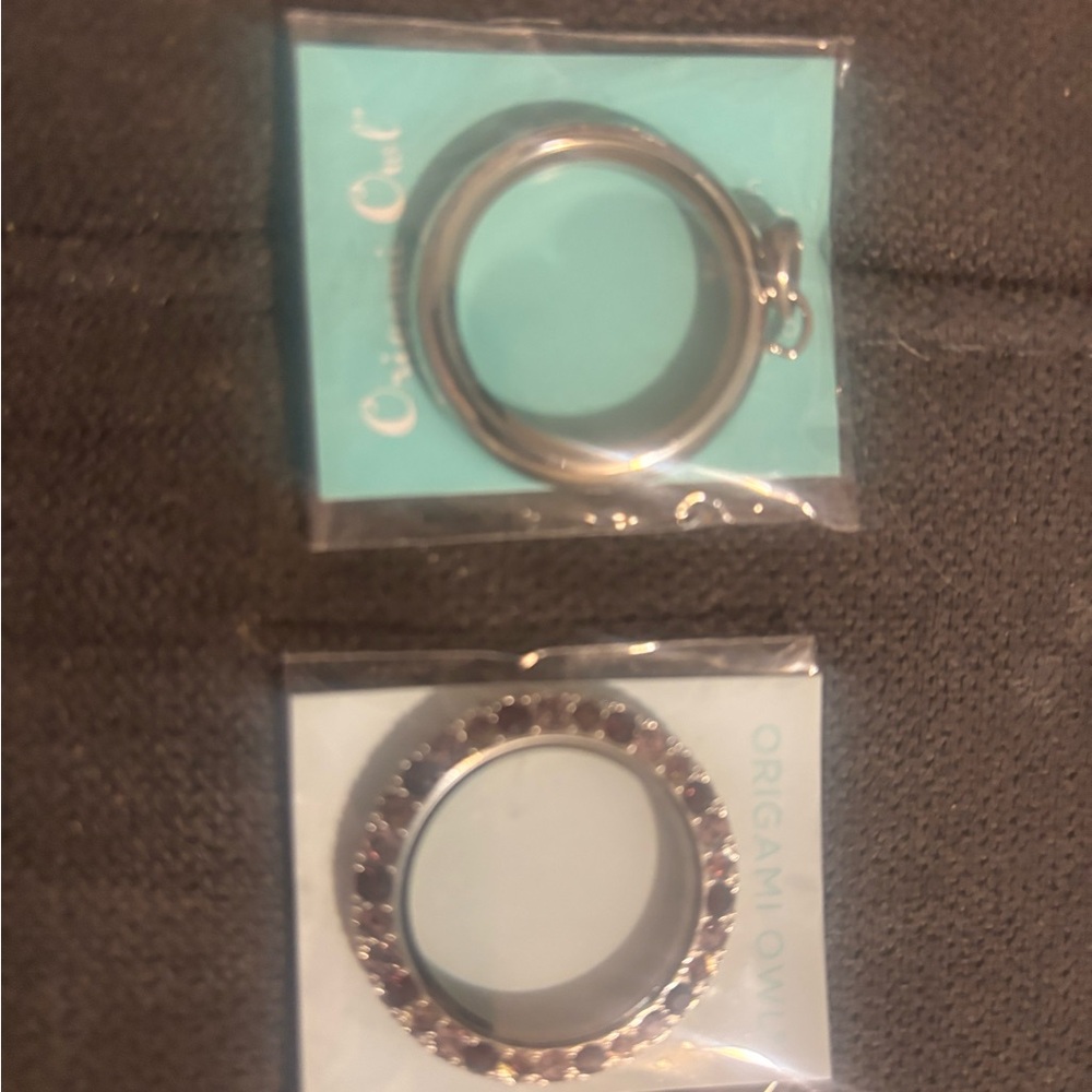 Silver and Purple Origami Owl Locket Set